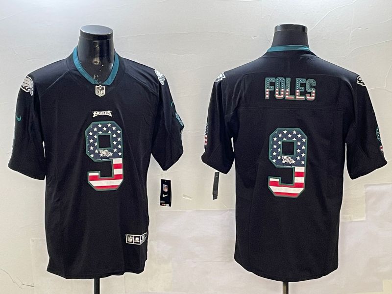 Men Philadelphia Eagles #9 Foles Black National Flag 2025 Nike Limited NFL Jersey style 211->philadelphia eagles->NFL Jersey